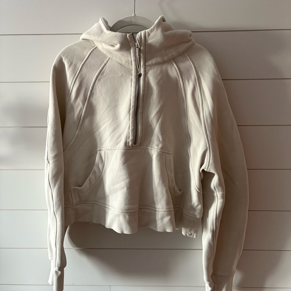 Lululemon cream scuba 1/2 zip